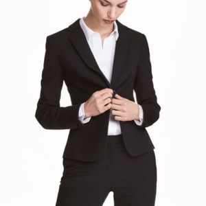 H&M Black Fitted Blazer Size 4